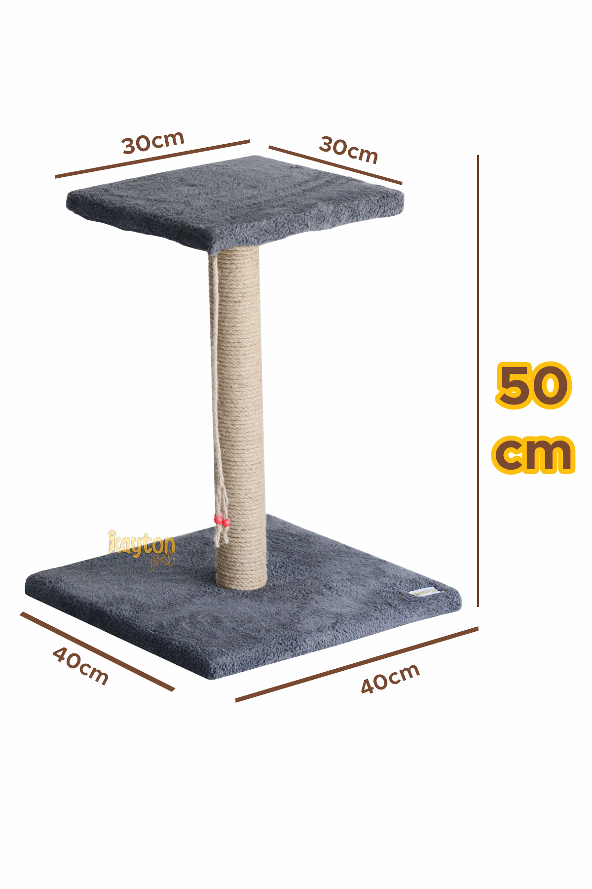 54cm Stepli Geniş Taban Kedi Tırmalama Tahtası - Antrasit